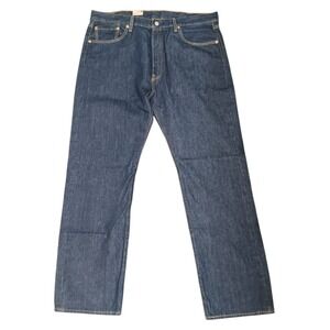 Levi's 501 Original Jeans Mens Dark Wash Stretch Denim‎ Button Fly Size 38X32